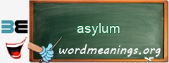 WordMeaning blackboard for asylum